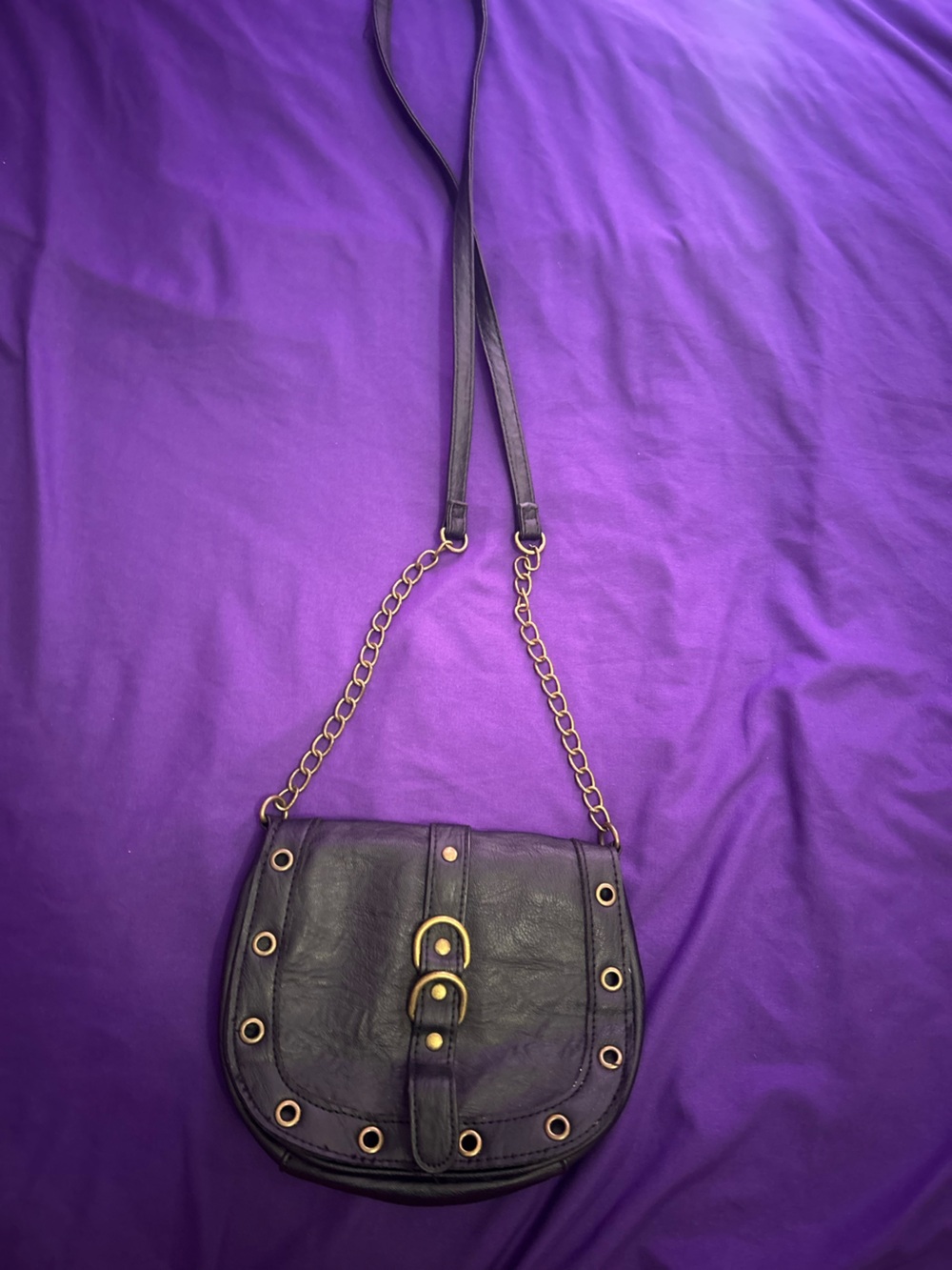 Women's Black Chain-Strap Shoulder Bag